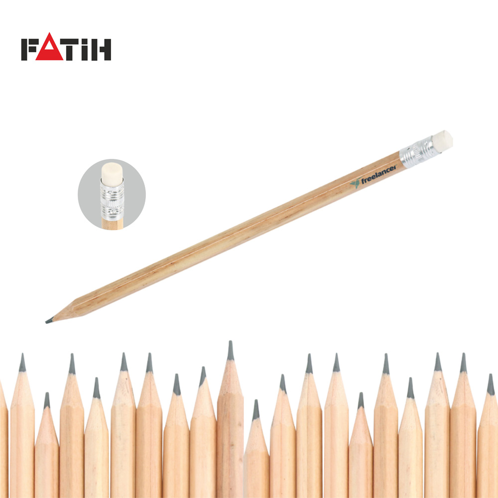 5705NTR Köşeli Silgili Naturel Kurşun Kalem