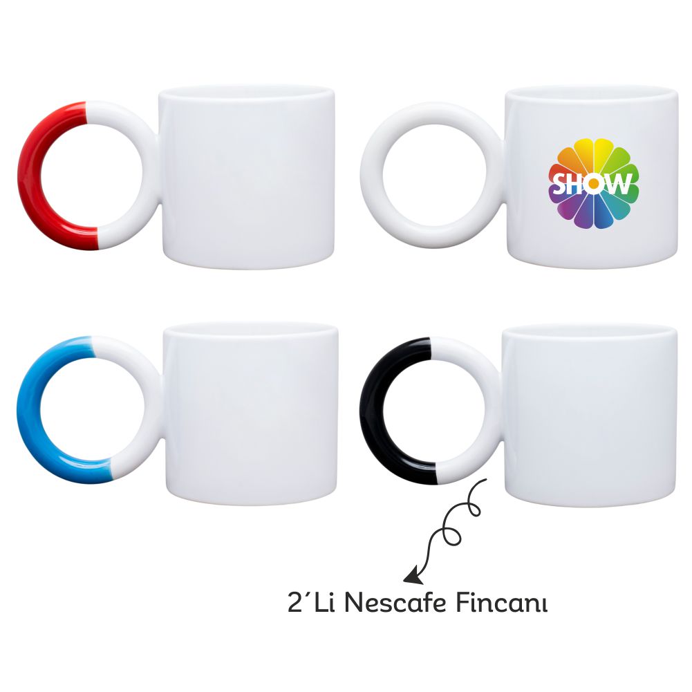 7290BYZ 2 li Porselen Nescafe Fincanı